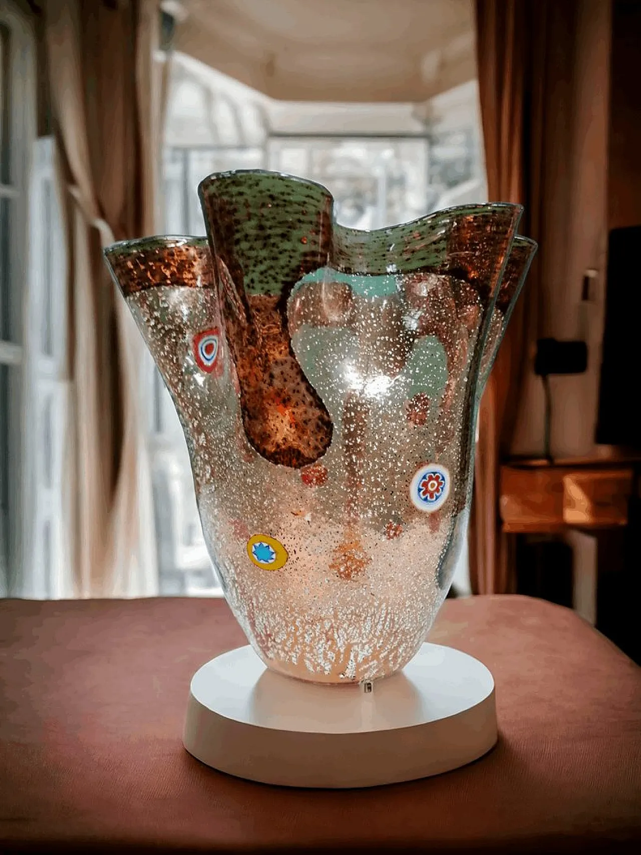 Vaso Fazzoletto in Vetro di Murano, anni '70 1