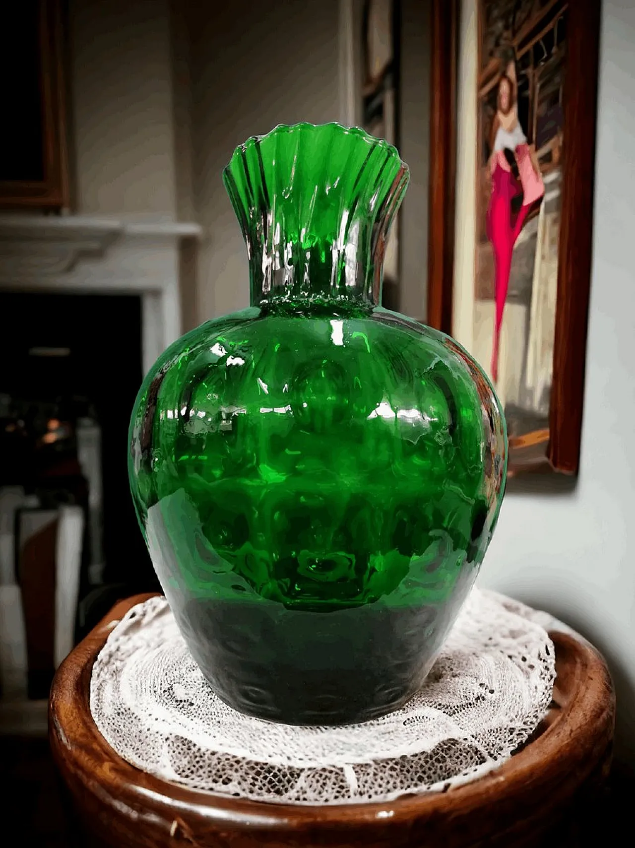 Vaso in vetro martellato di Taddei per Empoli, anni '30 1