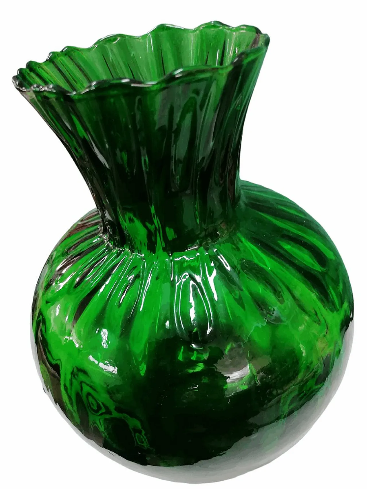 Vaso in vetro martellato di Taddei per Empoli, anni '30 2