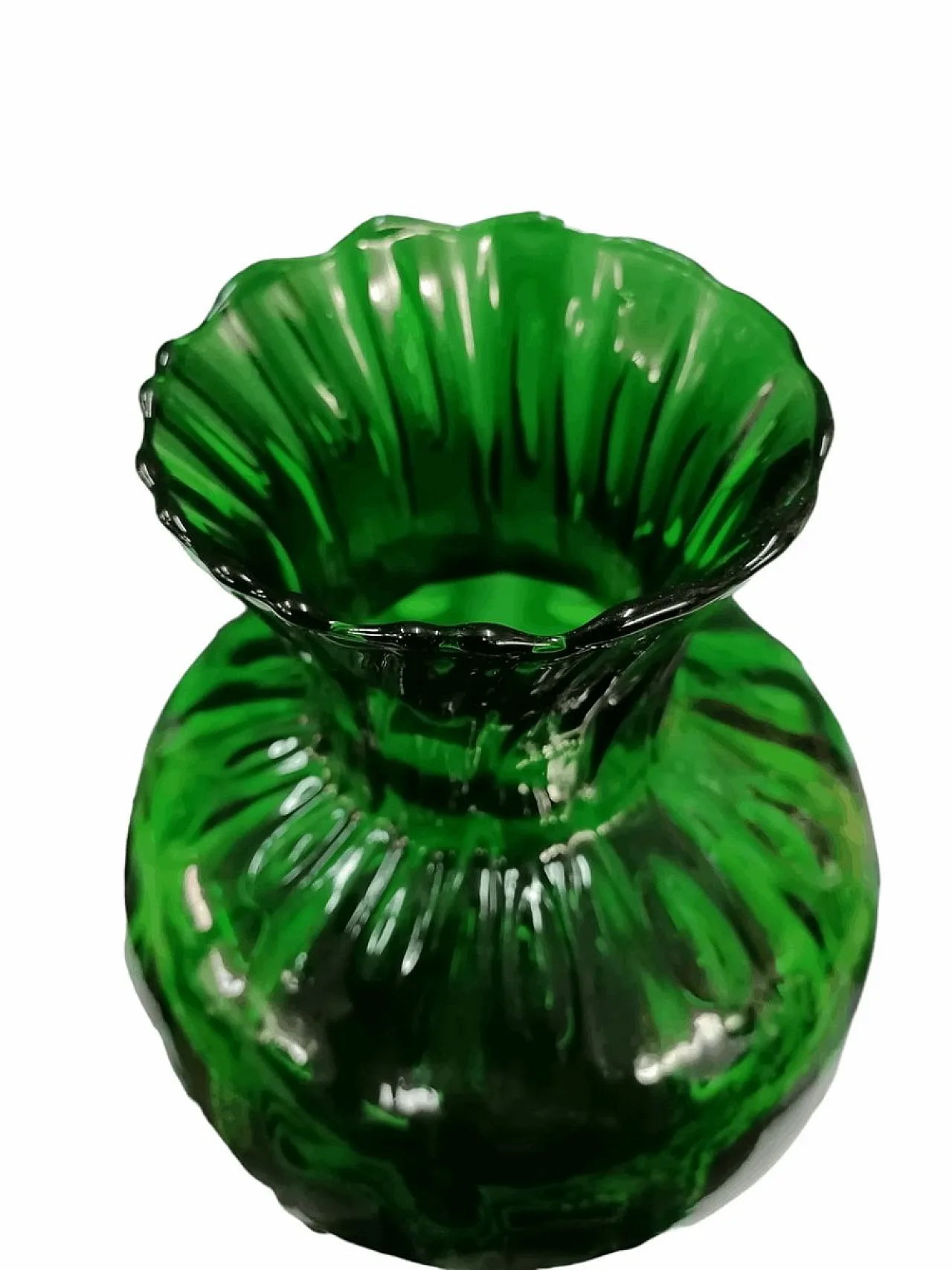 Vaso in vetro martellato di Taddei per Empoli, anni '30 3