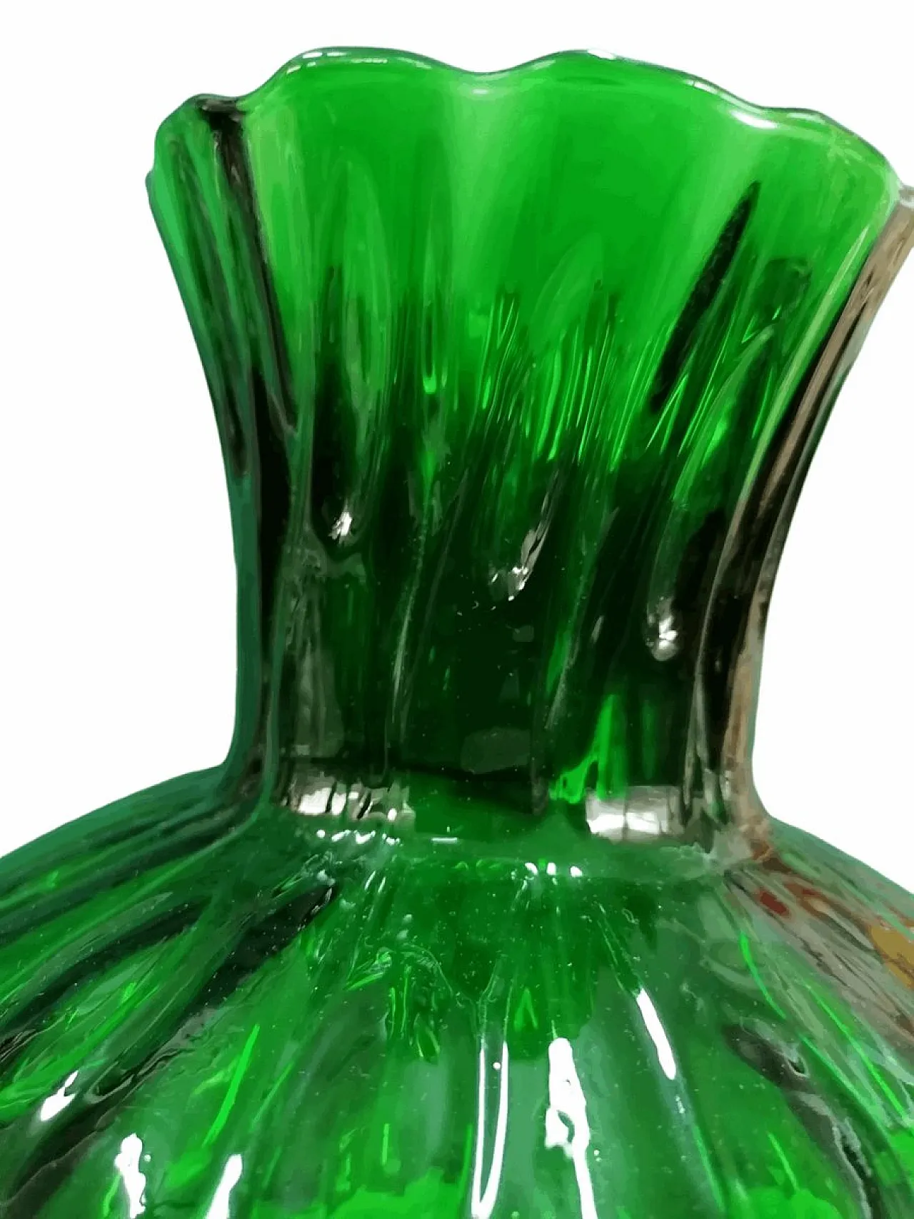 Vaso in vetro martellato di Taddei per Empoli, anni '30 4