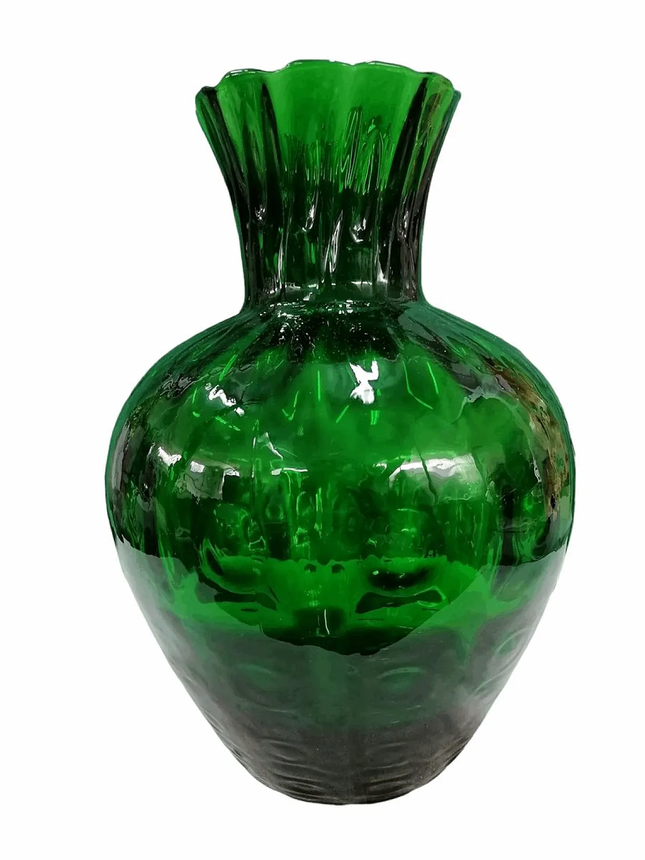 Vaso in vetro martellato di Taddei per Empoli, anni '30 6