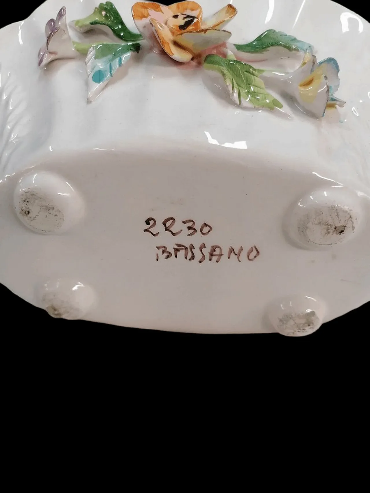 Cestino in ceramica di Bassano, anni '70 5