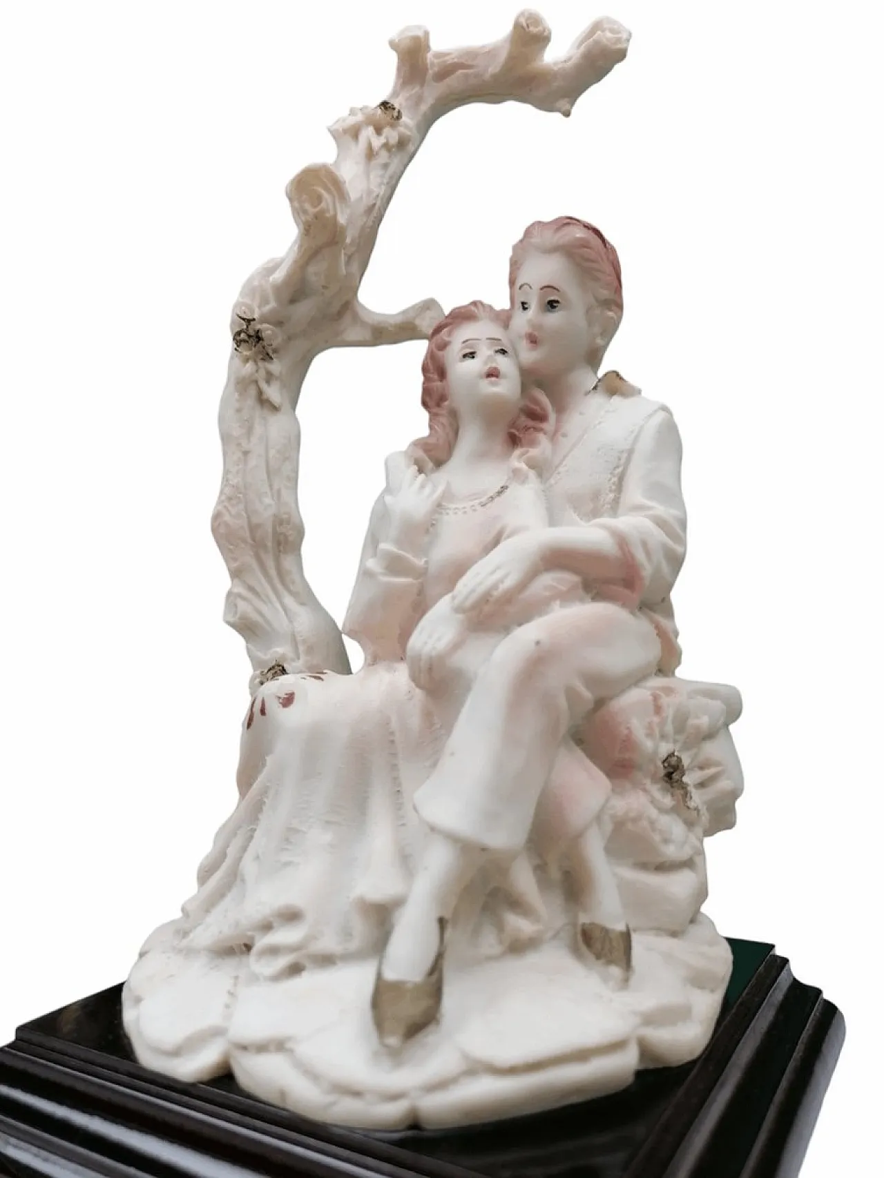 Lovers figurine with Capodimonte wood base, 1970s 6