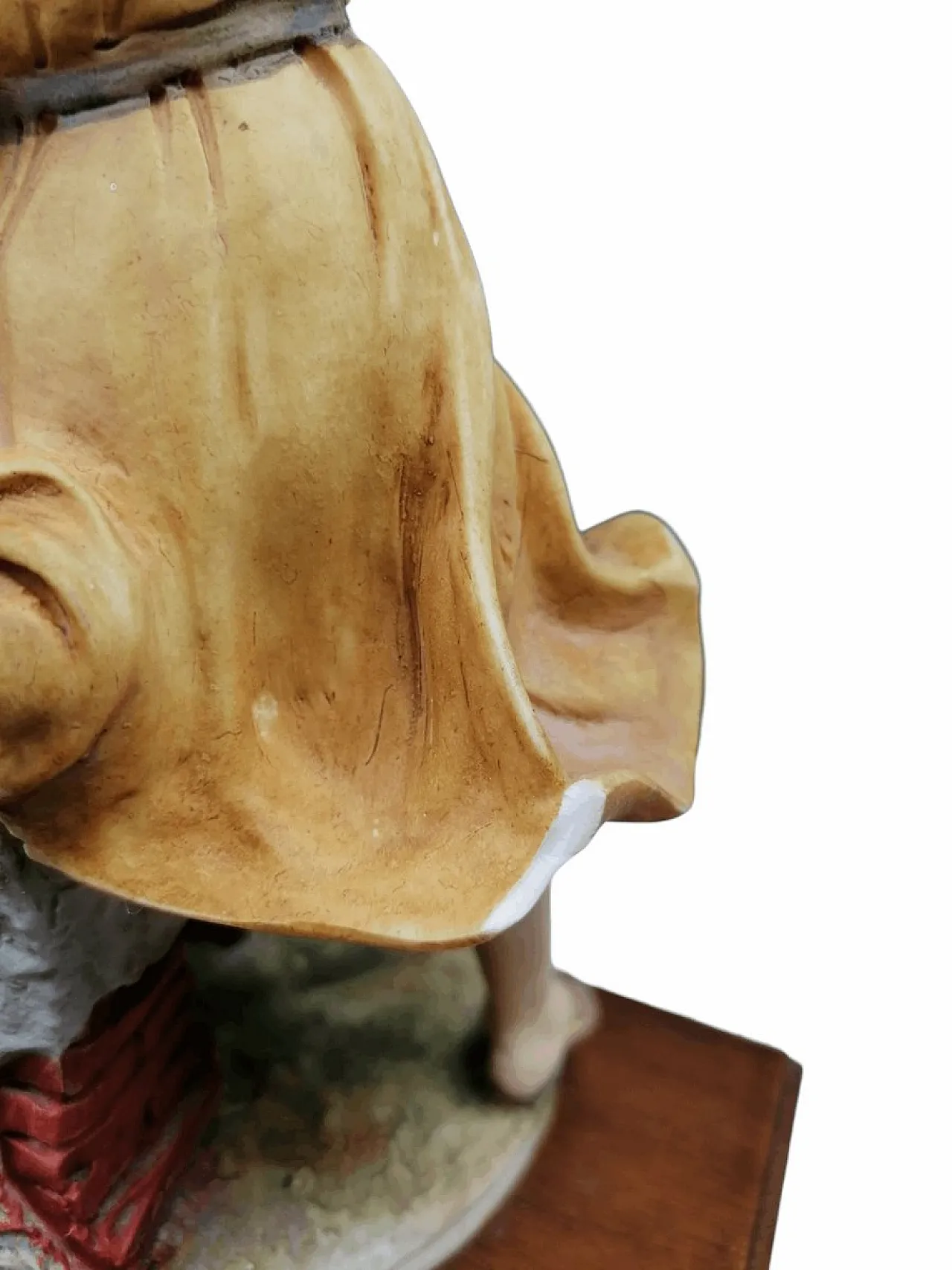 Statua Capodimonte con base in legno ragazzo di Giuseppe Armani, anni '70 3