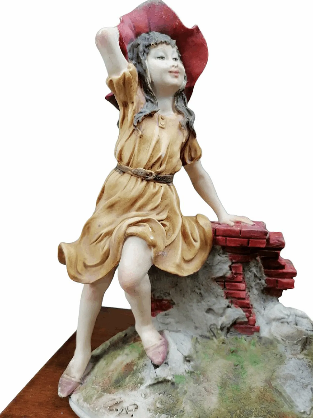 Statua Capodimonte con base in legno ragazzo di Giuseppe Armani, anni '70 6