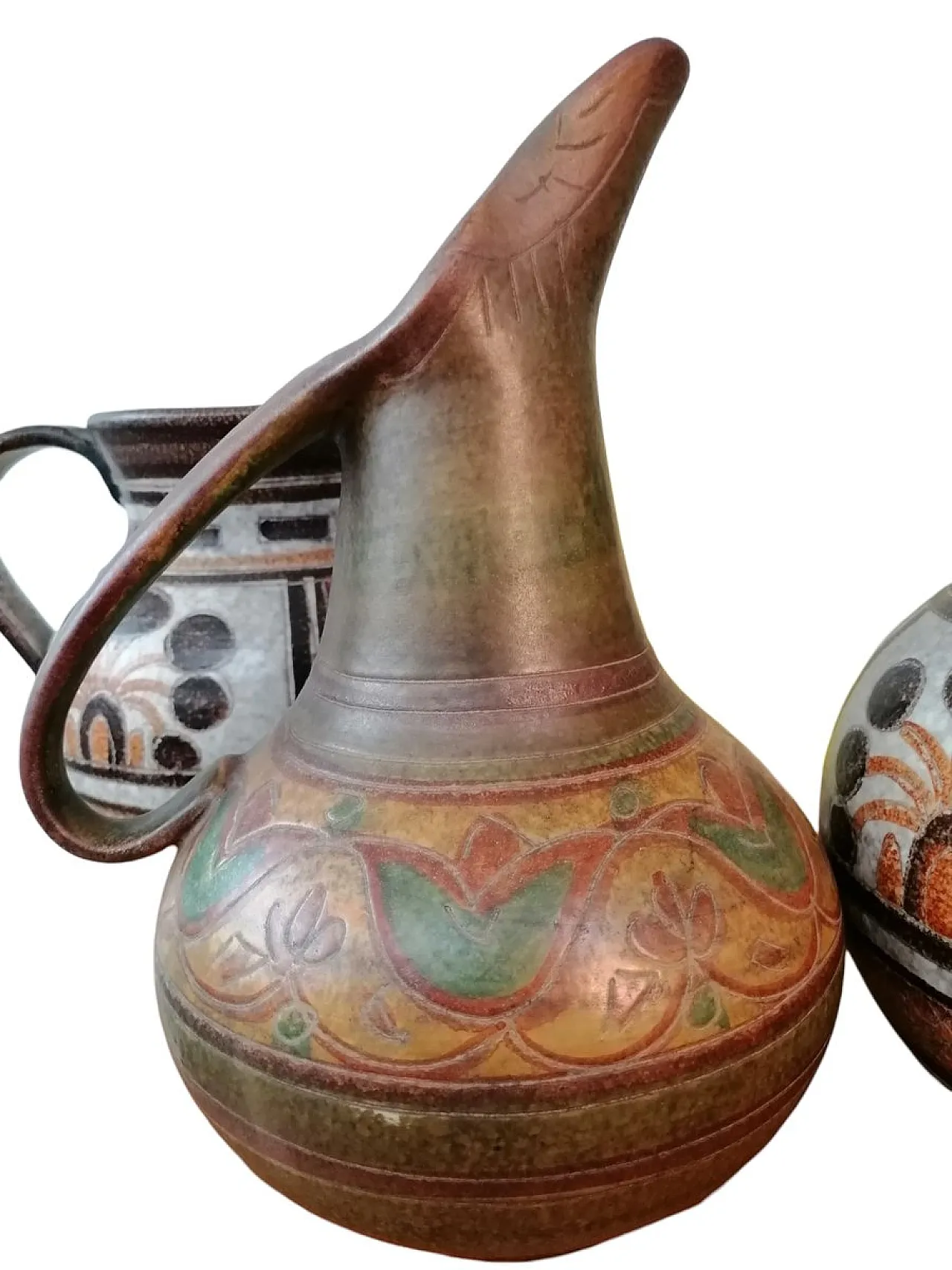 3 Brocche in ceramica di Italica Ars, anni '60 6