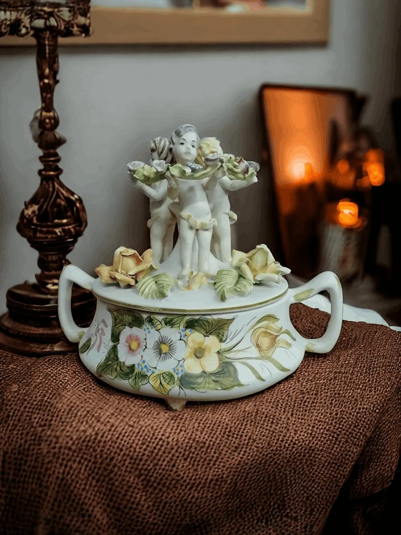 Centrotavola in ceramica 3 Putti di Bassano, anni '50 1