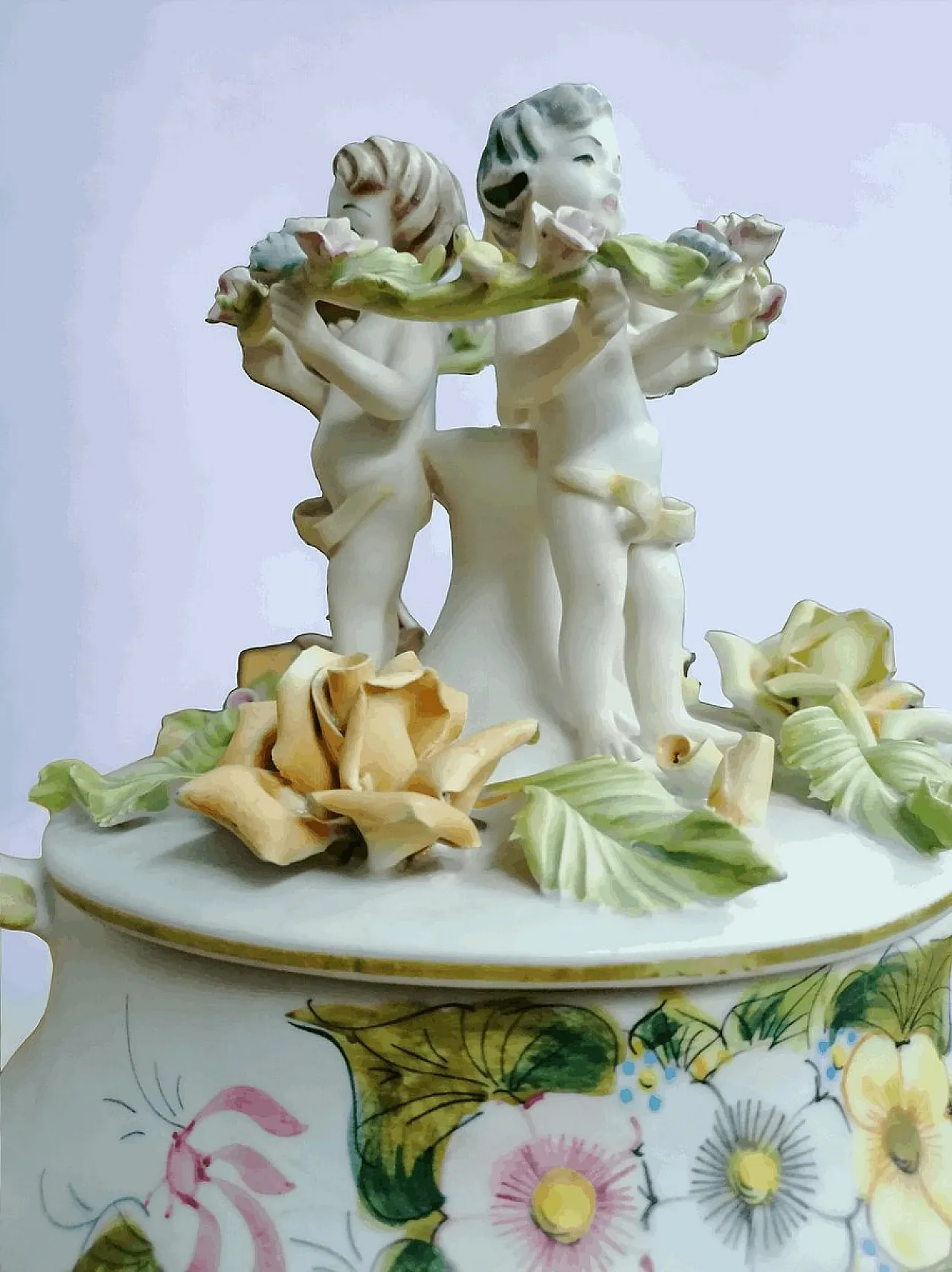 Centrotavola in ceramica 3 Putti di Bassano, anni '50 2