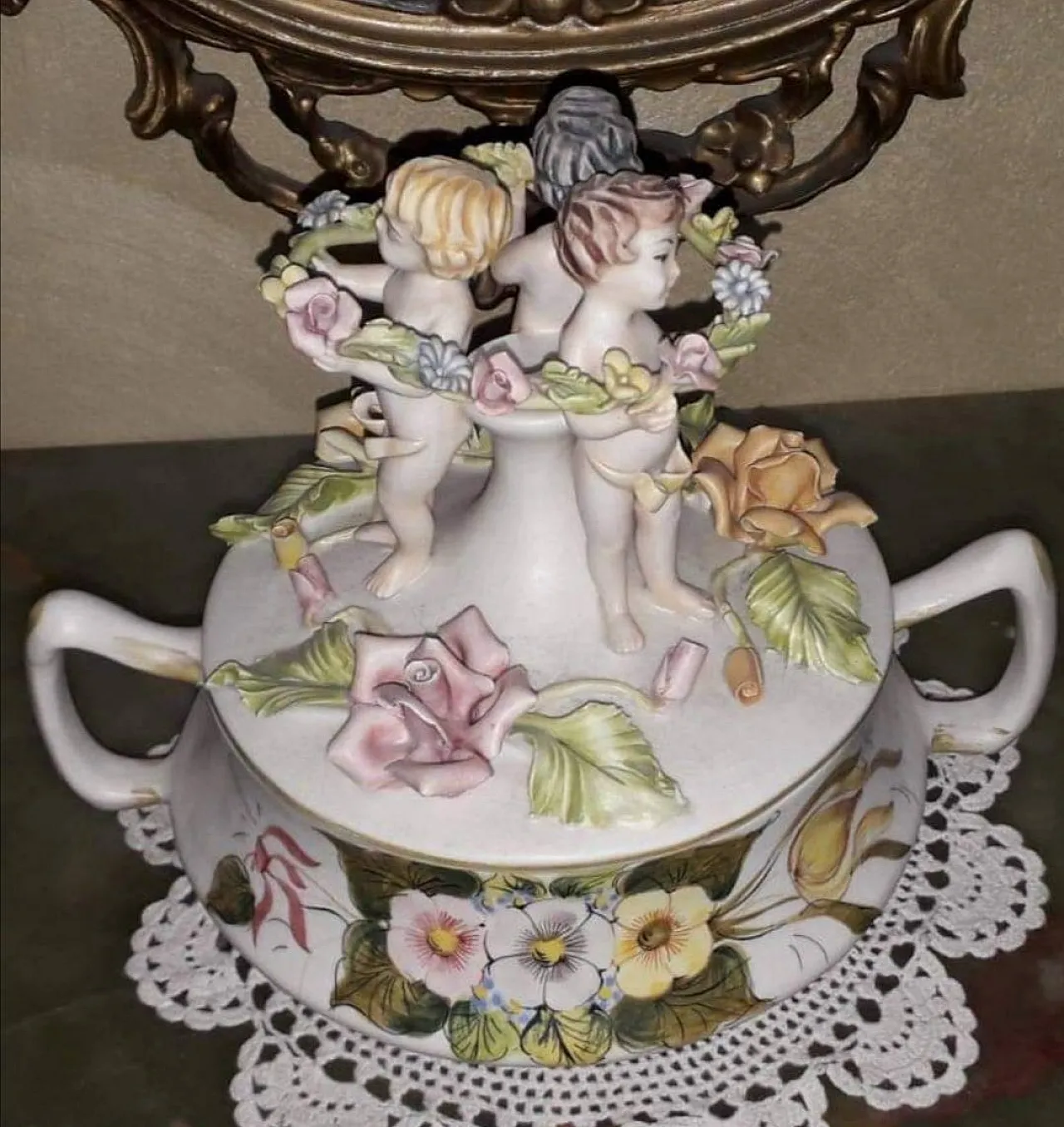 Centrotavola in ceramica 3 Putti di Bassano, anni '50 5