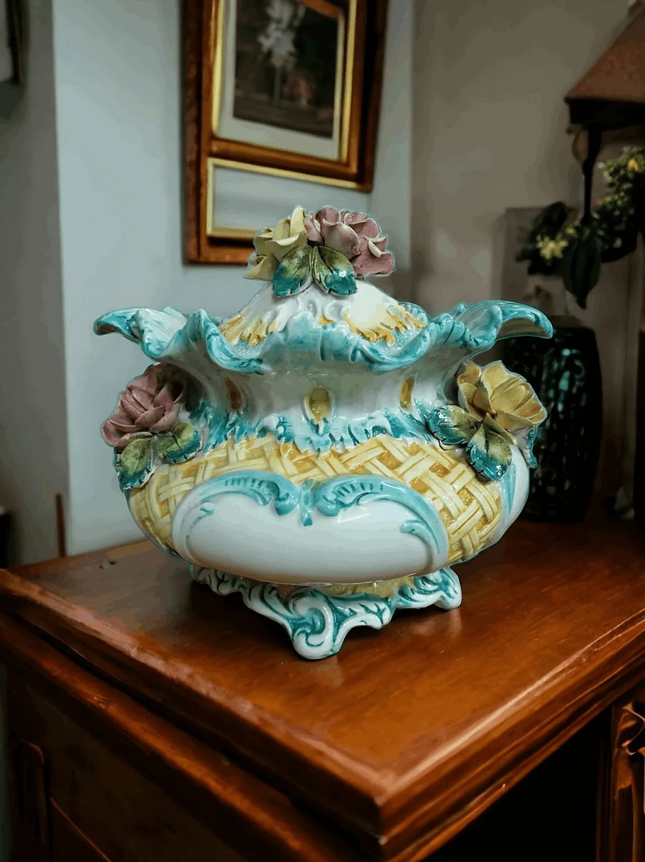 Centrotavola Bassano con rose, anni '60 1