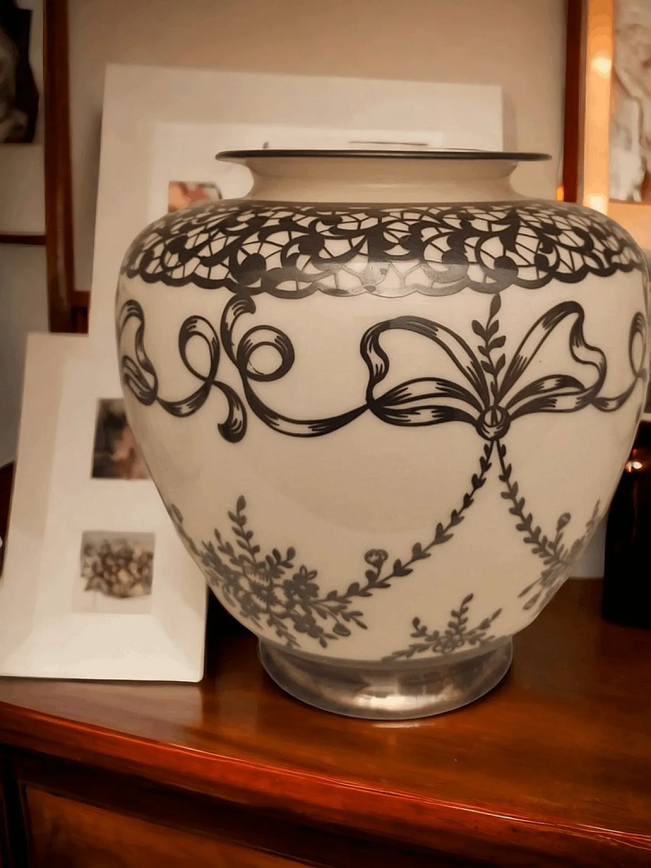 Vaso in ceramica di Volkstedt Elfenbein, anni '30 1
