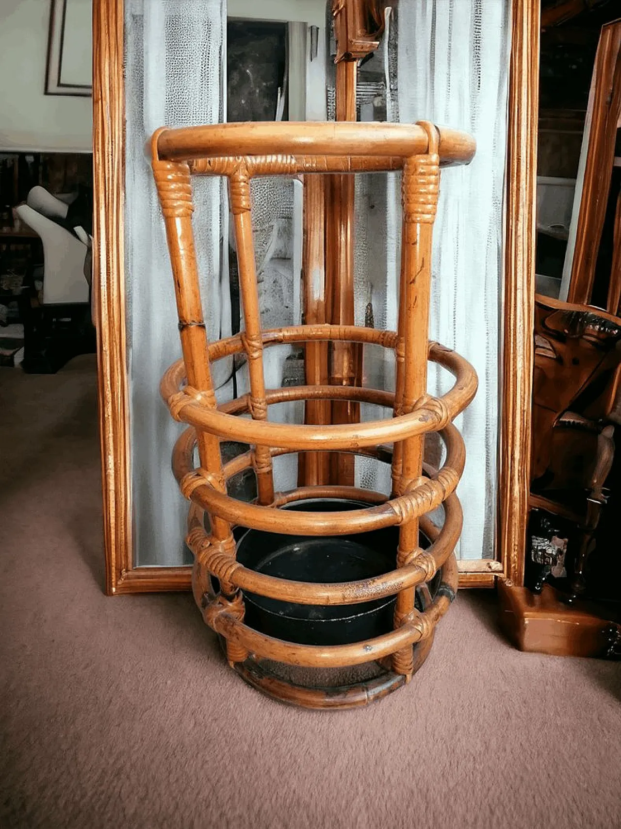 Portaombrelli in bambù Rush, anni '60 1