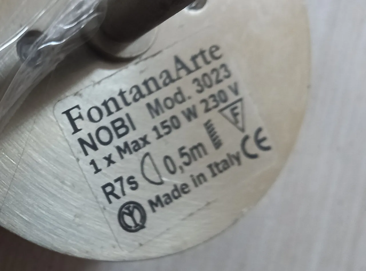 Pair of Nobi wall sconces by Fontana Arte, 90s 10