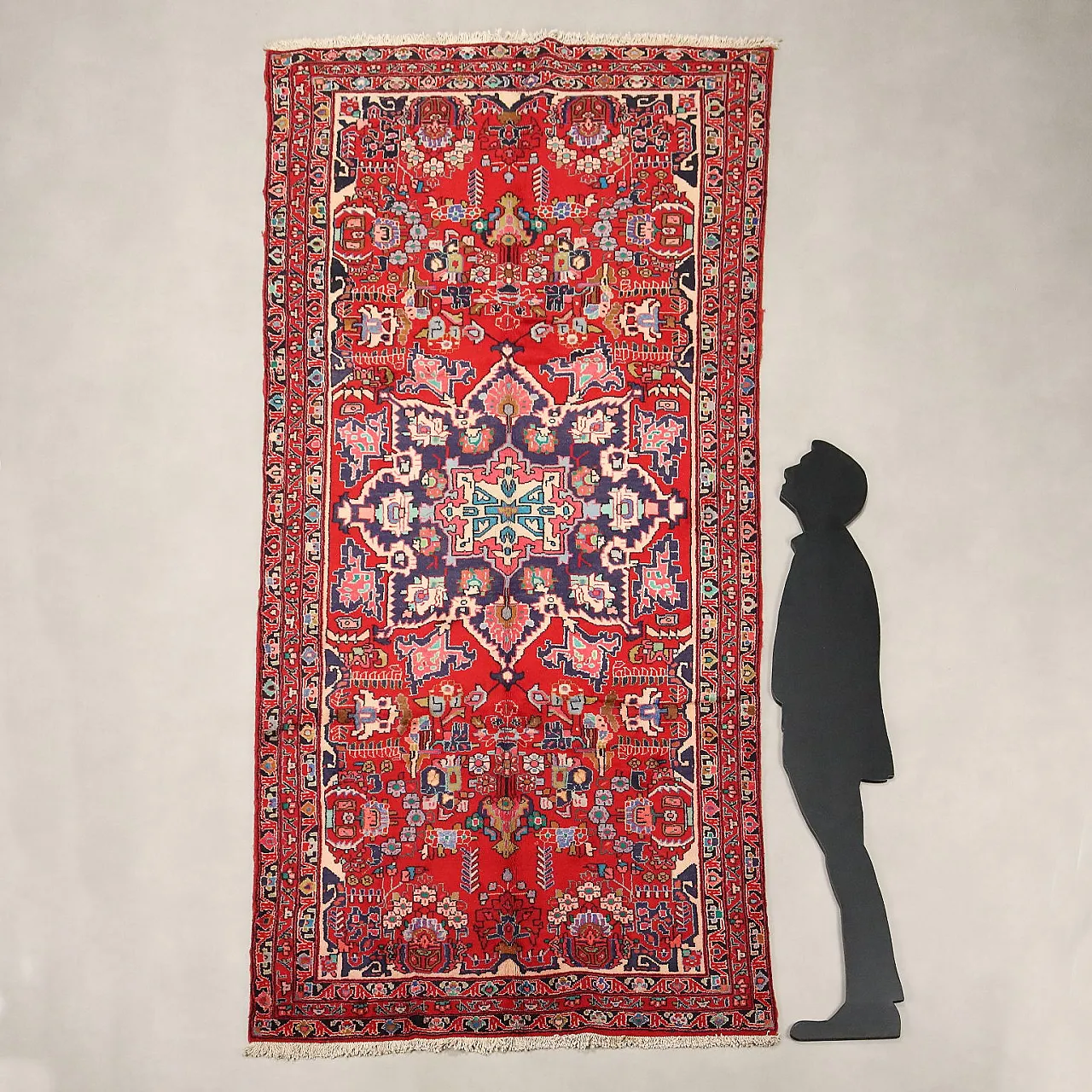 Tappeto Nahavand in cotone e lana, nodo grosso, fatto a mano, '900 2