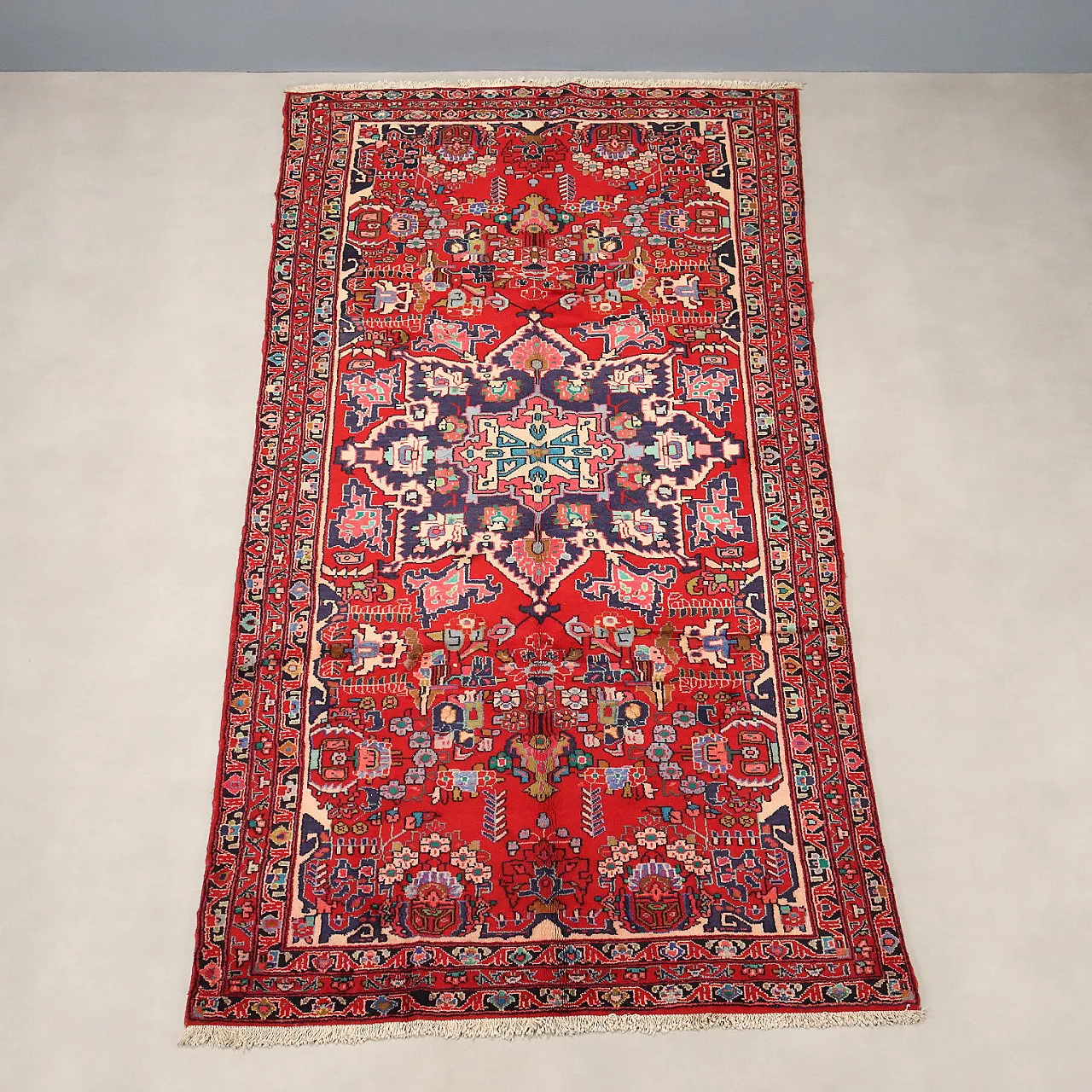 Tappeto Nahavand in cotone e lana, nodo grosso, fatto a mano, '900 3