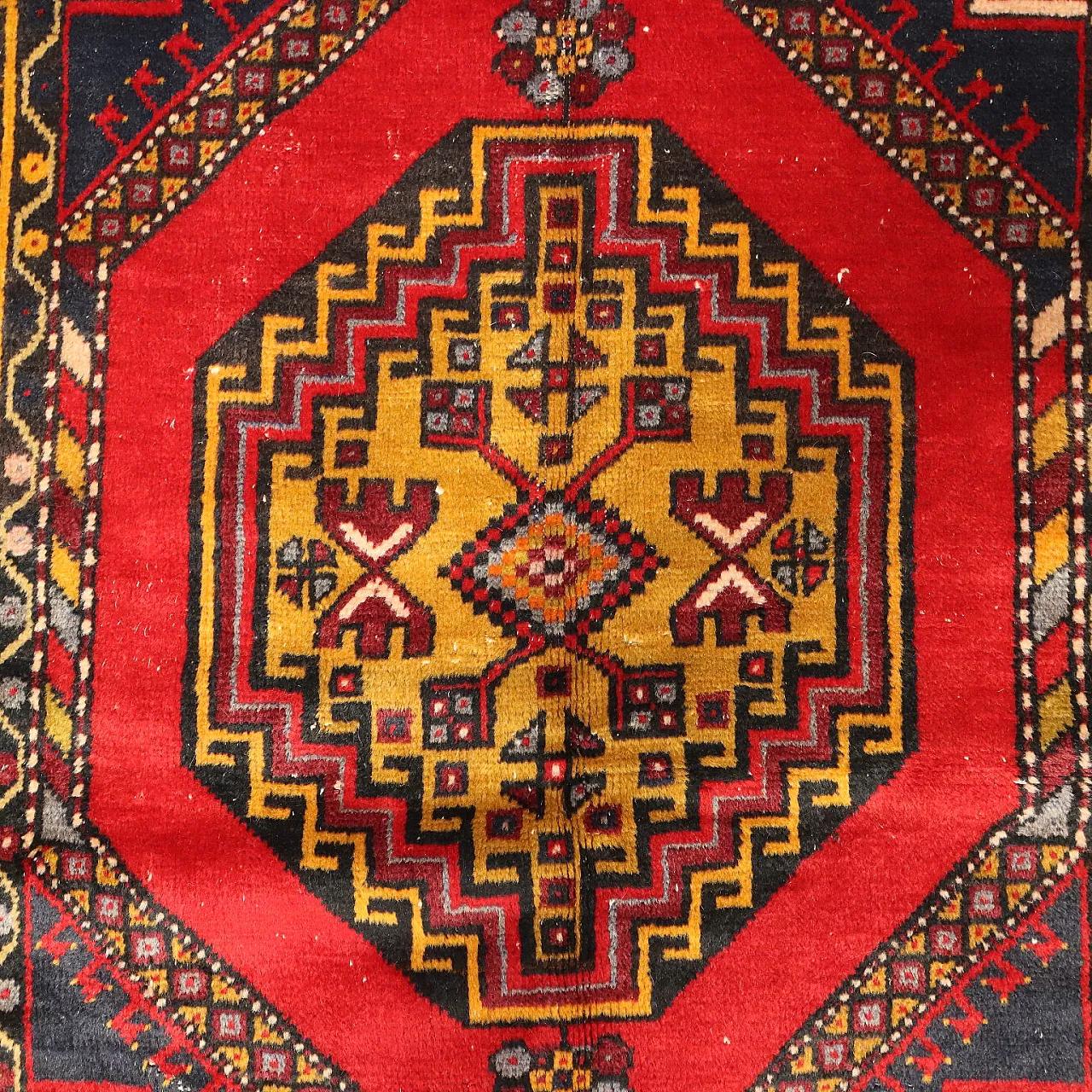 Tappeto Jorun in cotone e lana, nodo grosso, realizzato a mano, '900 4