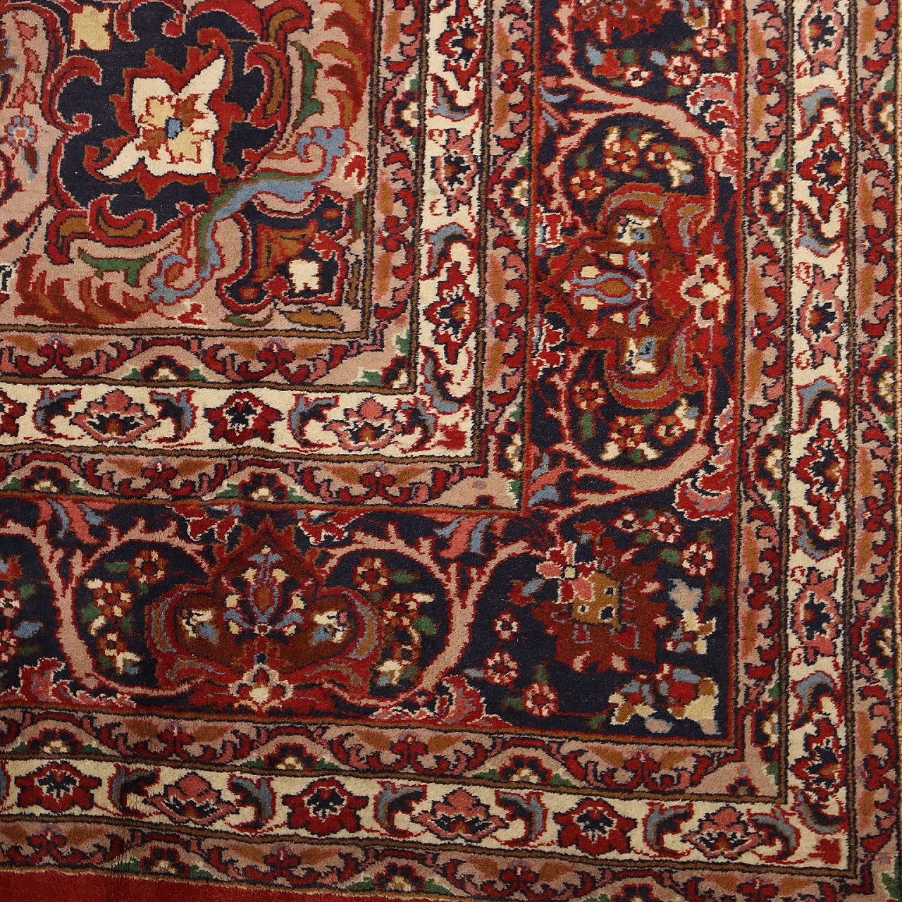 Tappeto Kashmir in cotone e lana, maglia fine, fatto a mano, '900 6