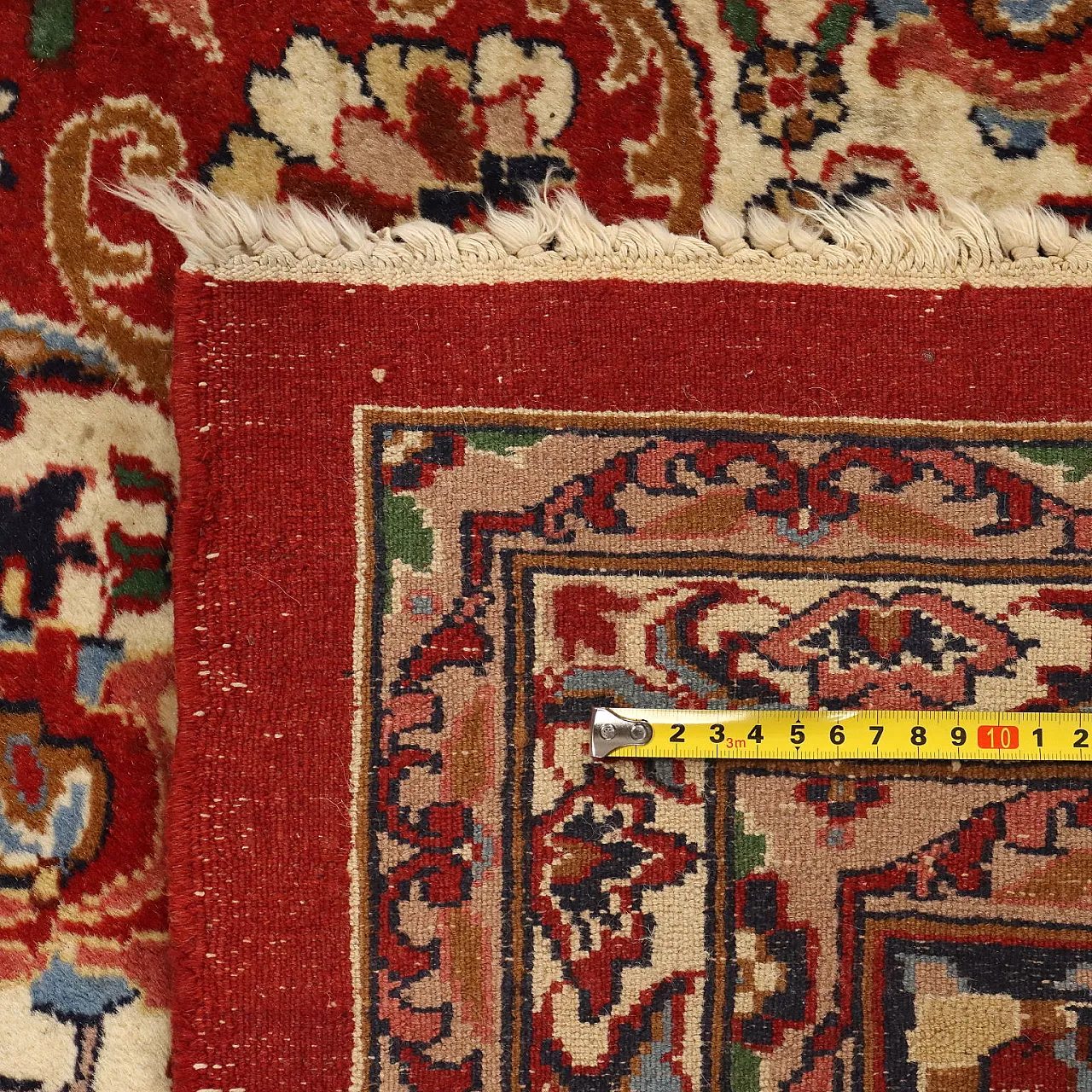 Tappeto Kashmir in cotone e lana, maglia fine, fatto a mano, '900 8