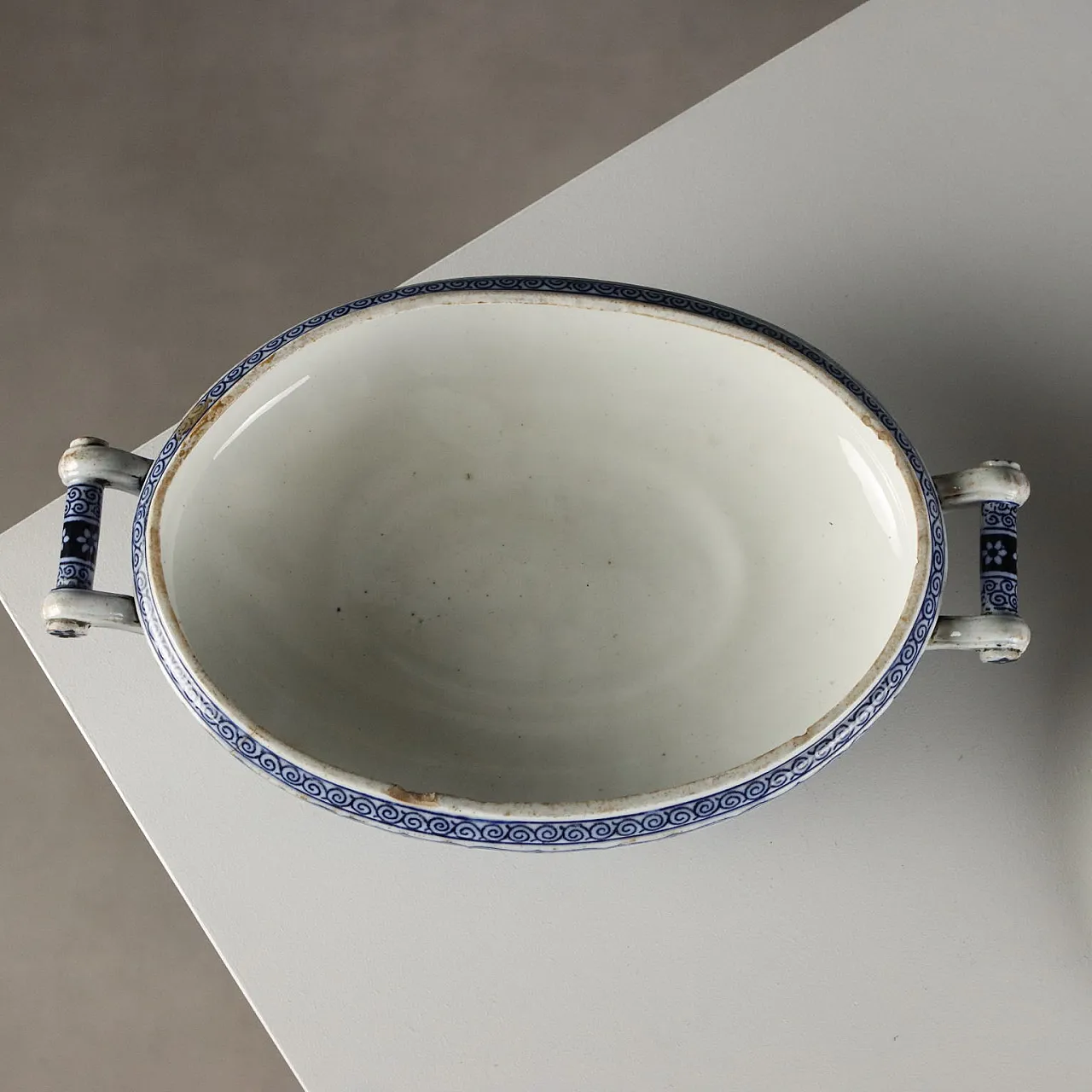 Zuppiera ovale in porcellana con decorata orientalisti blu, '900 5