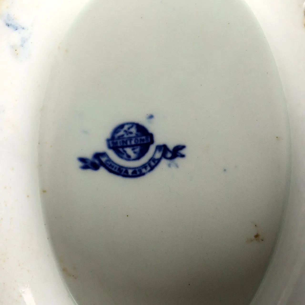 Zuppiera ovale in porcellana con decorata orientalisti blu, '900 10