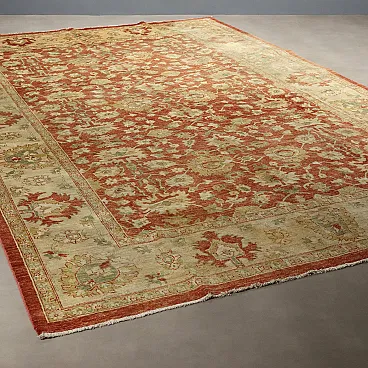 Tappeto Ziegler in lana, nodo grosso, realizzato a mano, '900