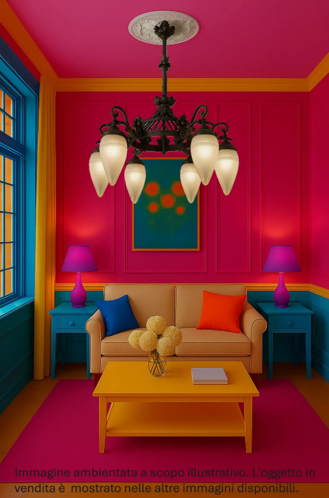 Chandelier in Bronze and Satin Glass, Liberty, 50s 4