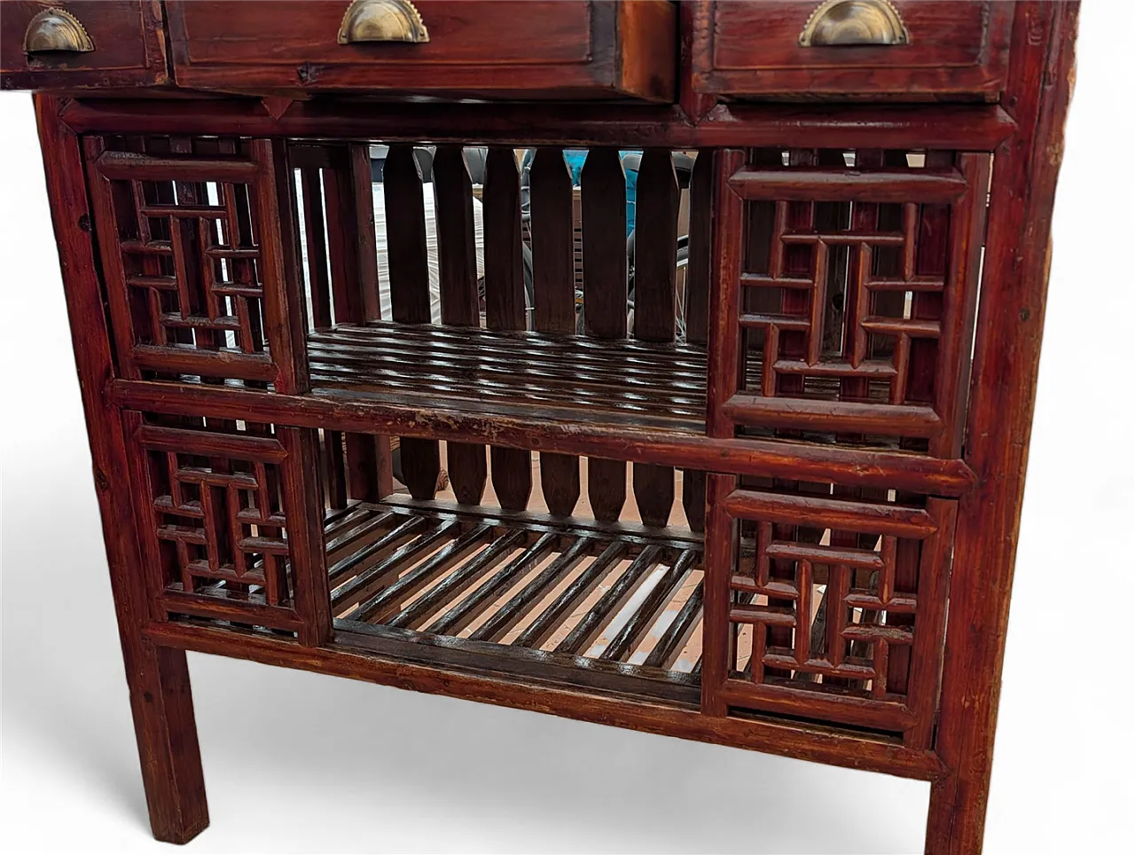 Mobile bar in stile cinese in legno, anni '40 3