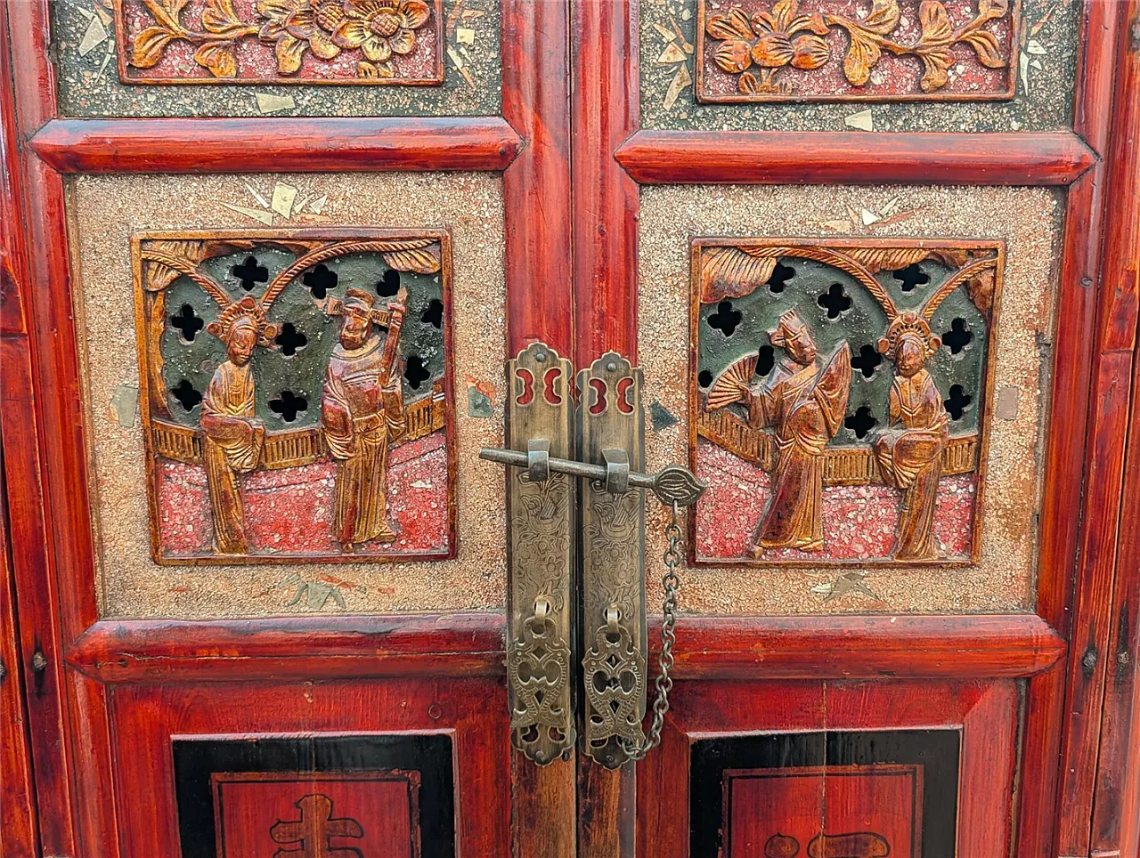 Mobile bar in stile cinese in legno, anni '40 5