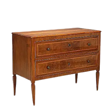 Cassettiera neoclassica in mogano, acero e bronzo, '700