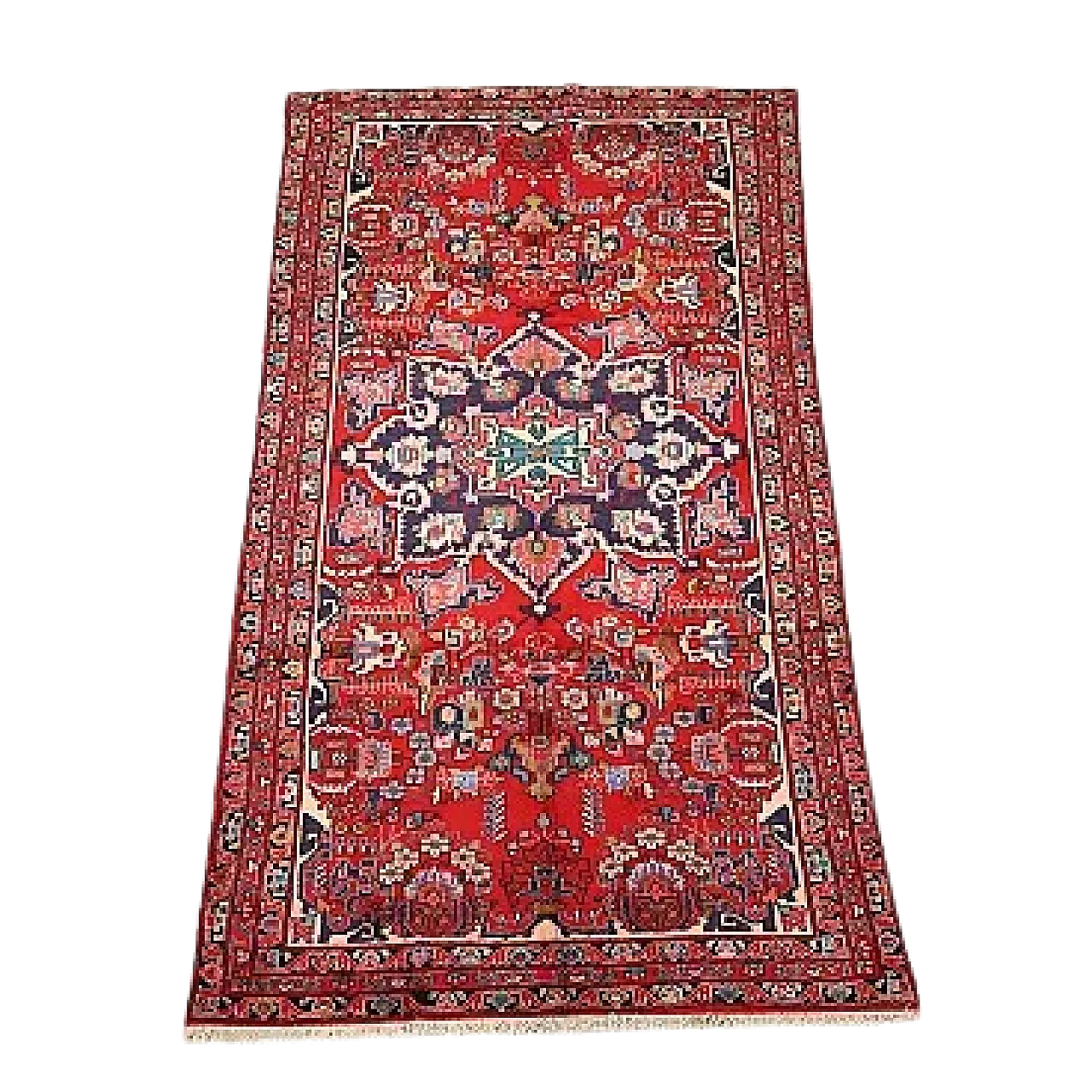 Tappeto Nahavand in cotone e lana, nodo grosso, fatto a mano, '900 10