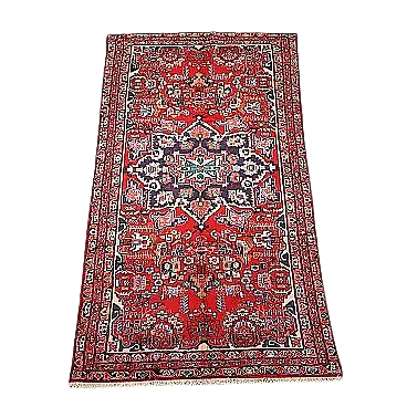 Tappeto Nahavand in cotone e lana, nodo grosso, fatto a mano, '900