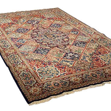 Tappeto Kerman in lana e cotone, fatto a mano, nodo grosso, '900