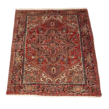 Tappeto Heriz in cotone e lana, nodo grosso, realizzato a mano, '900