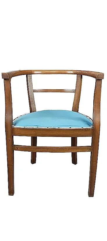 Coppia di sedie Tub in legno e tessuto, metà '900