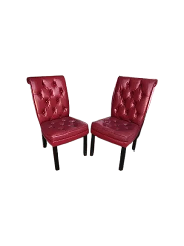 Coppa di sedie Chesterfield in pelle, anni '90