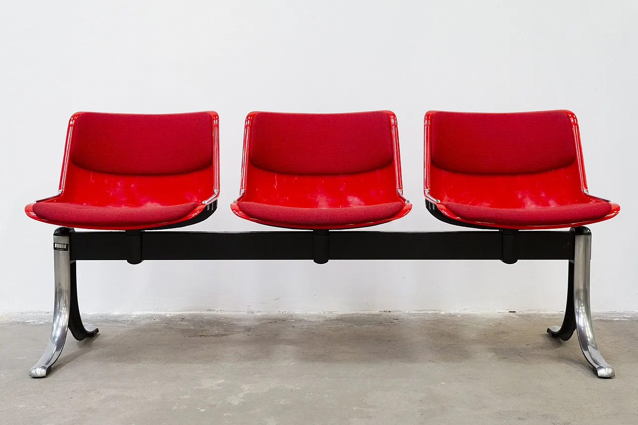 Panca a tre posti Modus di Osvaldo Borsani per Tecno 1