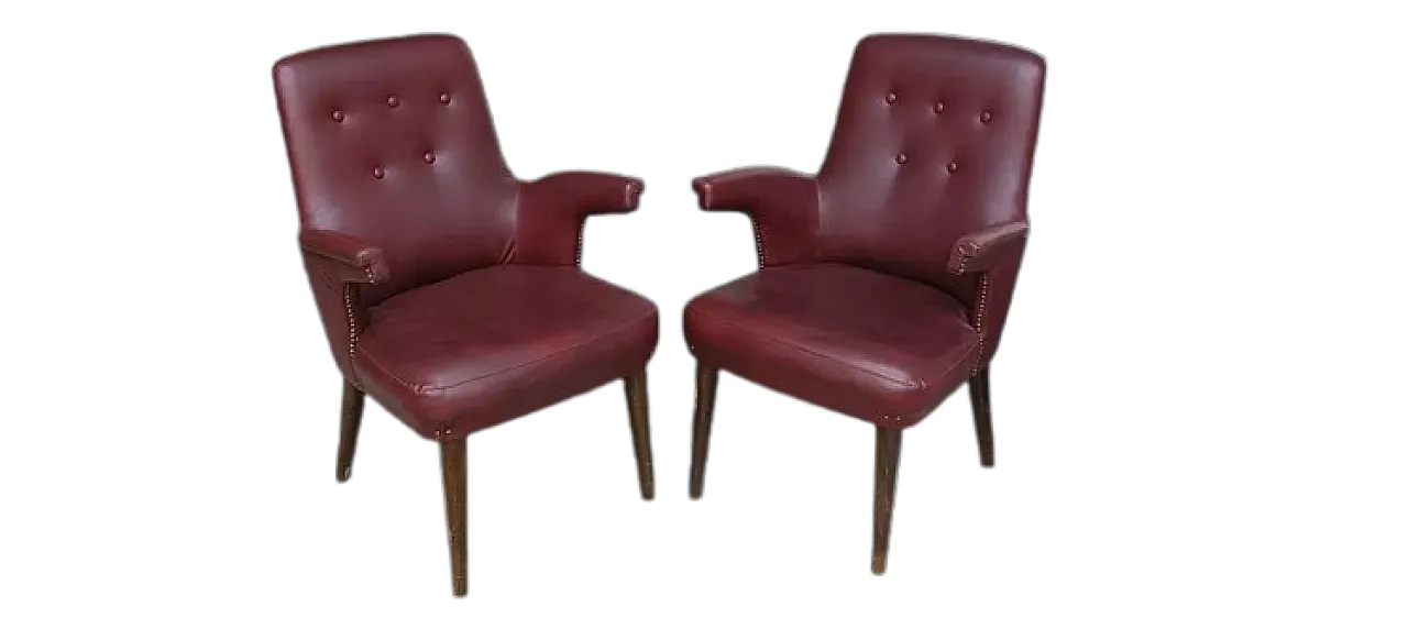 Coppia di poltrone in pelle di Castelli Anonima Castelli, metà '900 9