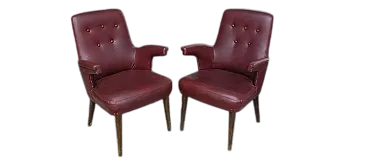 Coppia di poltrone in pelle di Castelli Anonima Castelli, metà '900