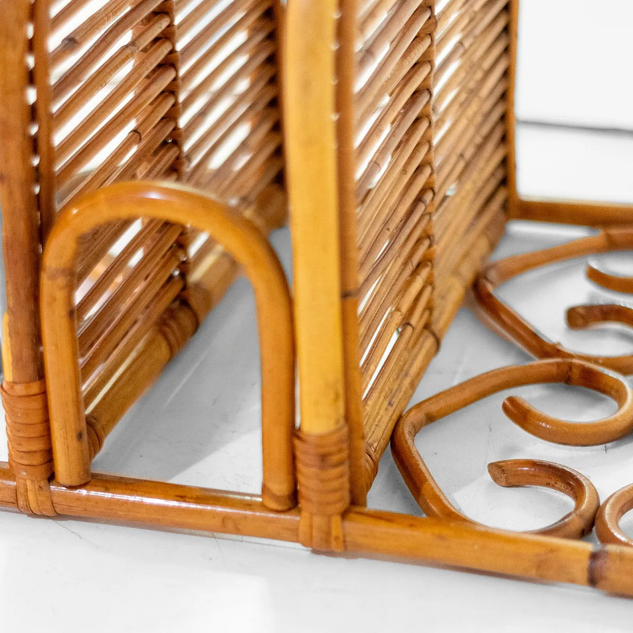 Libreria in bambù e rattan, anni '60 6