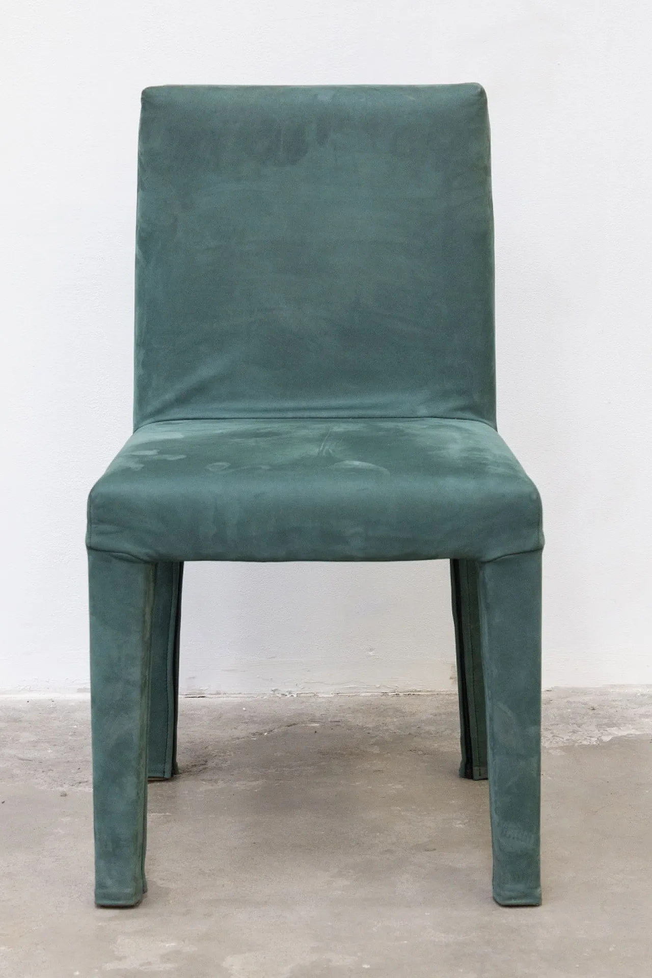 Pair of Luxurious Green Suede Chairs, 2000s 3