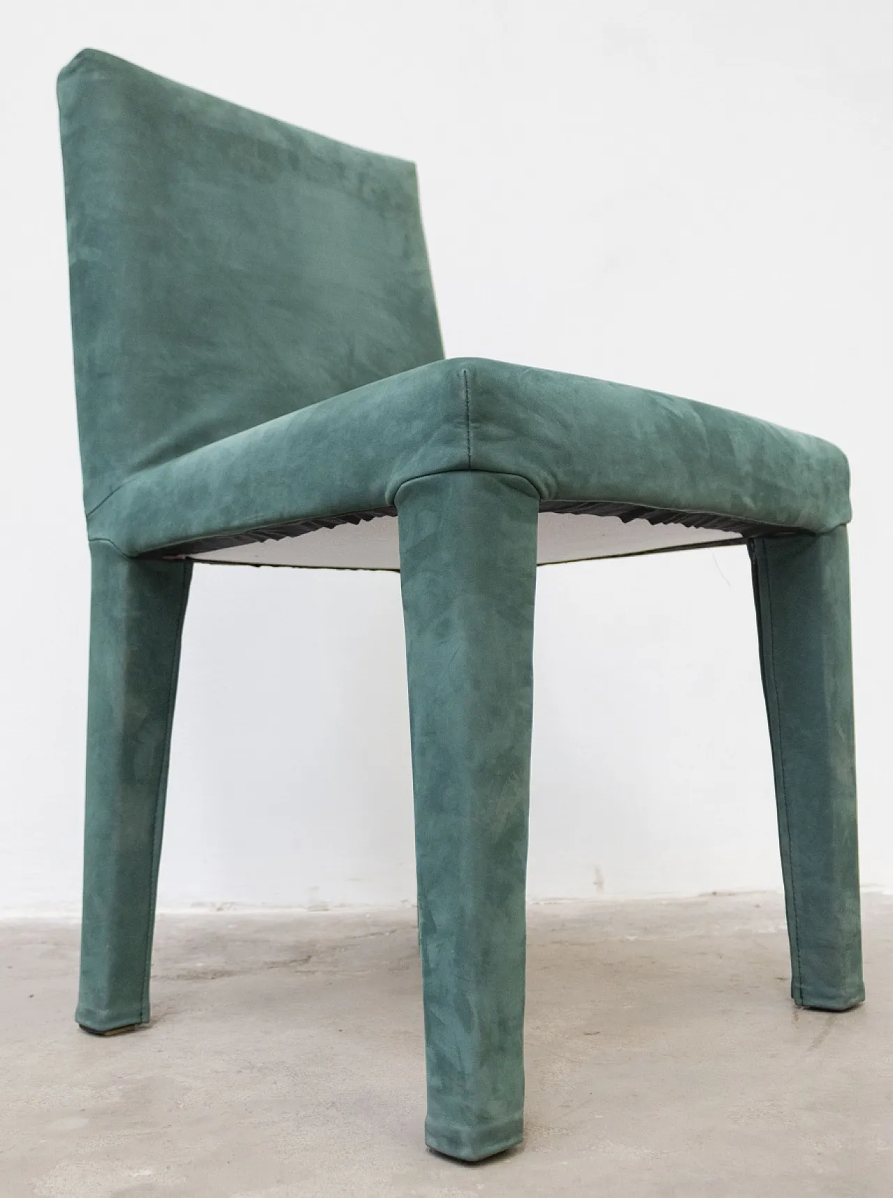 Pair of Luxurious Green Suede Chairs, 2000s 5