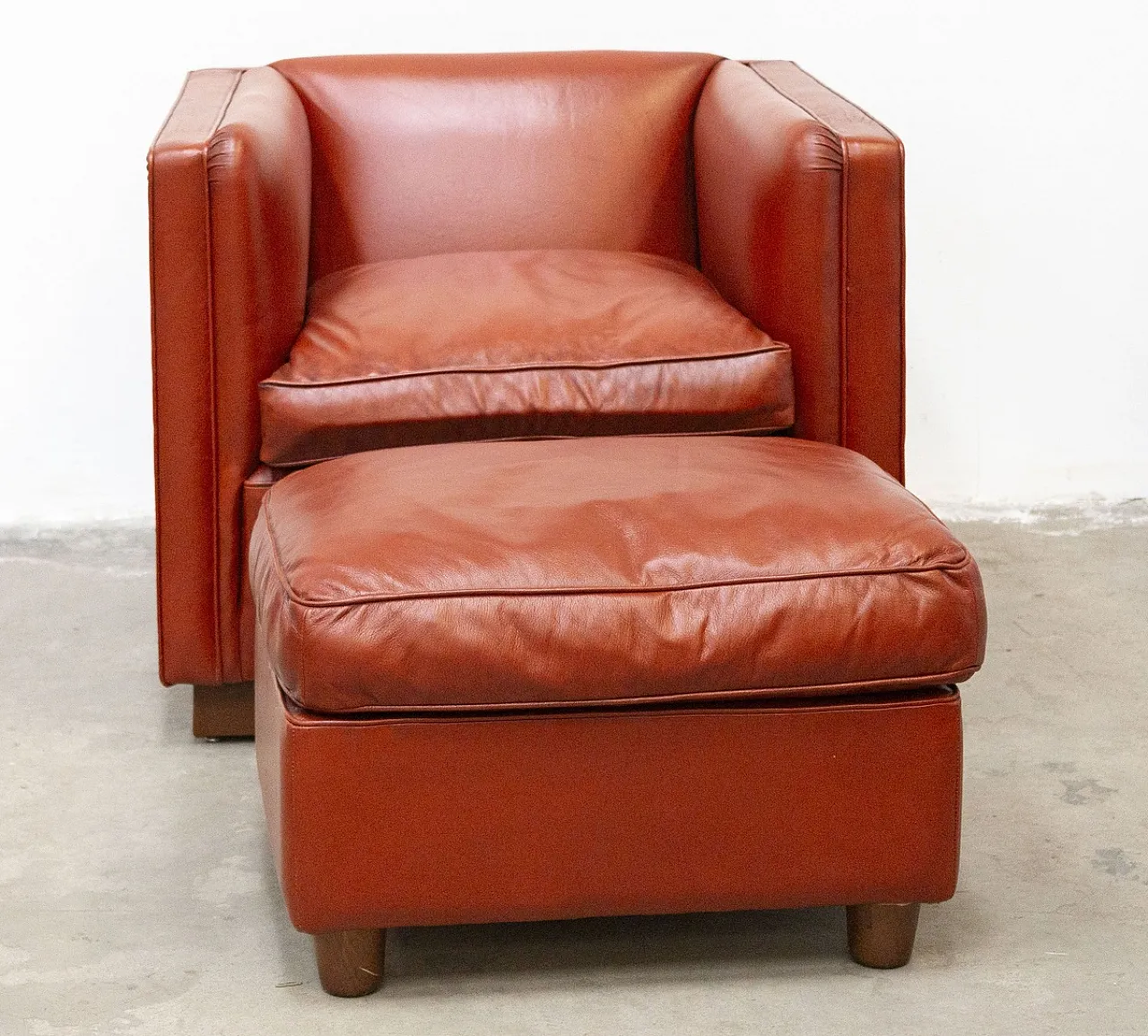 Leather Armchair with Footstool 2