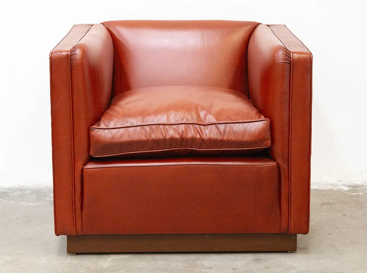 Leather Armchair with Footstool 18
