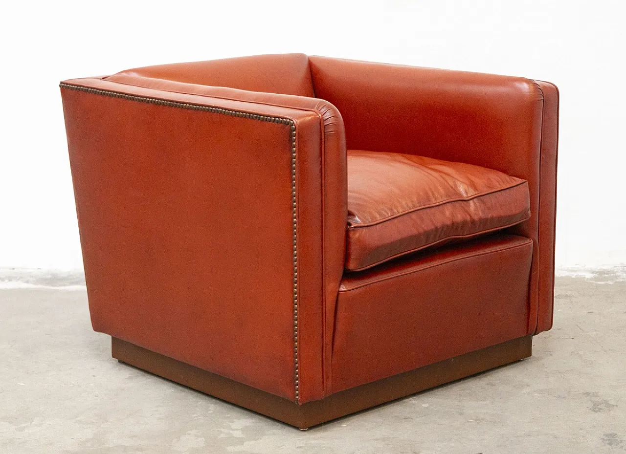 Leather Armchair with Footstool 26