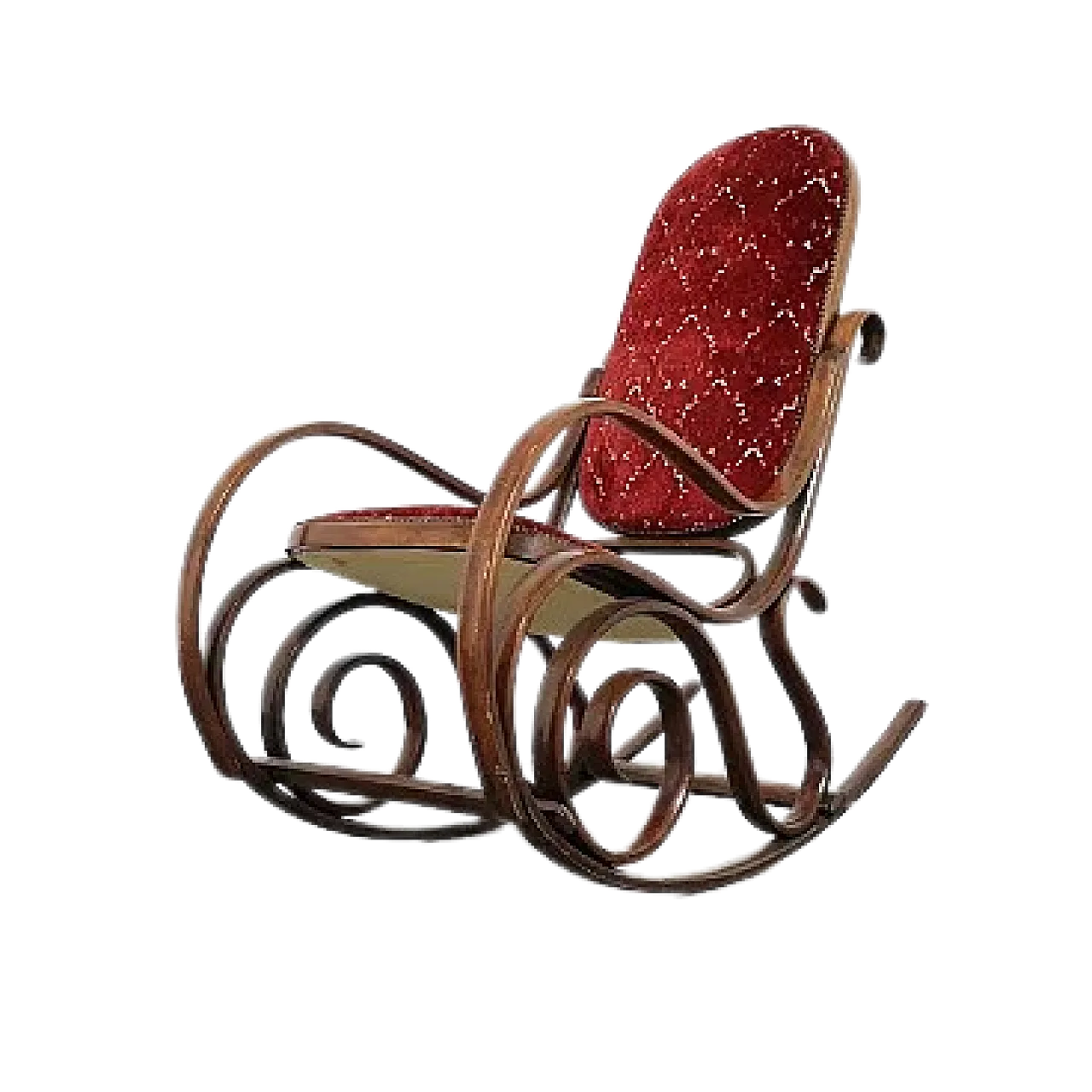 Poltrona a dondolo Thonet Mid-Century, fine XX secolo 10