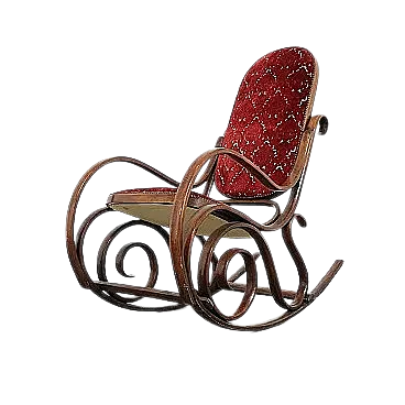 Poltrona a dondolo Thonet Mid-Century, fine XX secolo