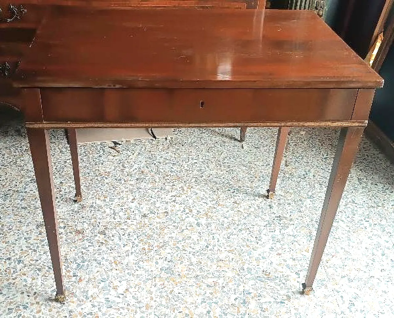 Scrittoio con piano scorrevole in mogano Luigi XVI, '800 2