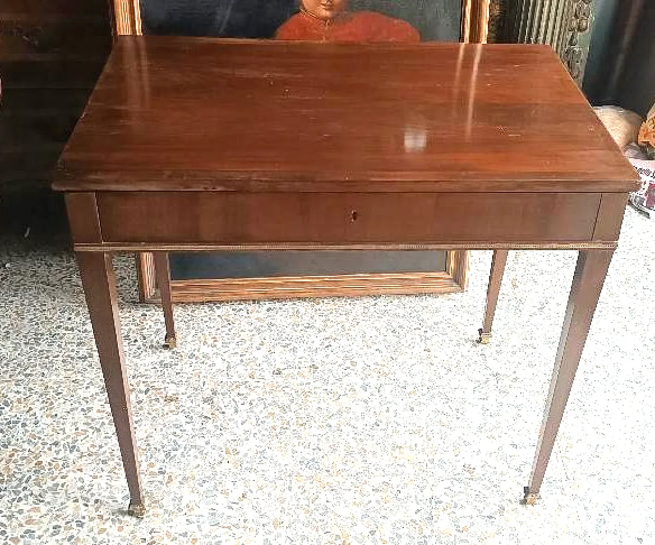 Scrittoio con piano scorrevole in mogano Luigi XVI, '800 5