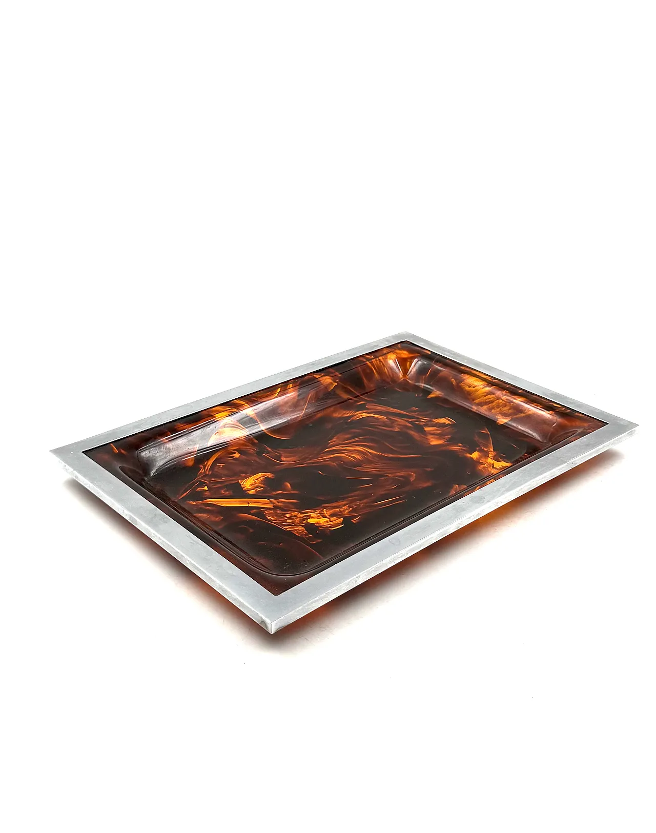 Vassoio in ottone e plastica tartarugata, 1970 4